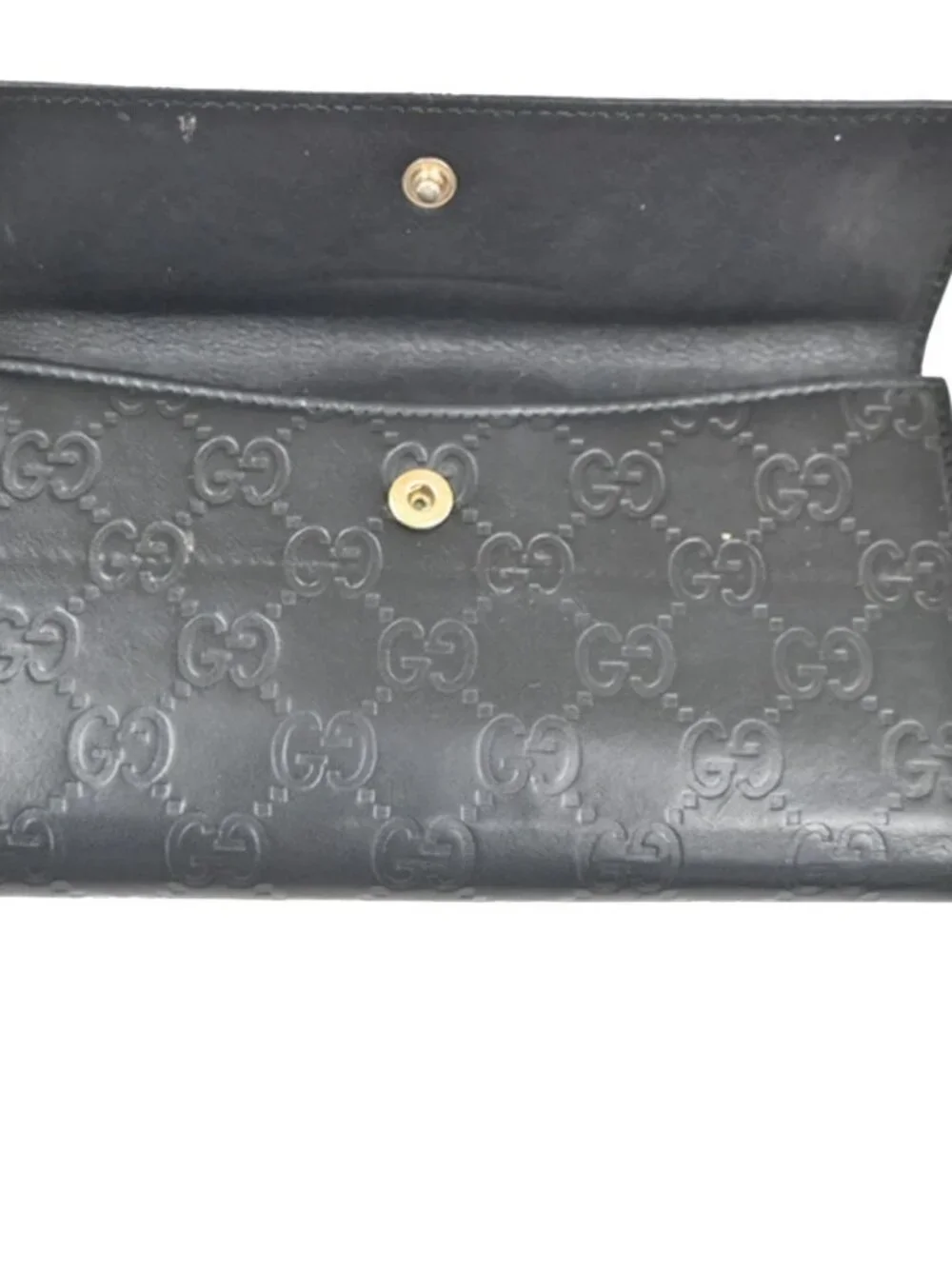 GUCCI Logo Guccissima GG Lovely Heart Bifold Long Wallet Leather Black 02KD033 - Picture 12 of 16